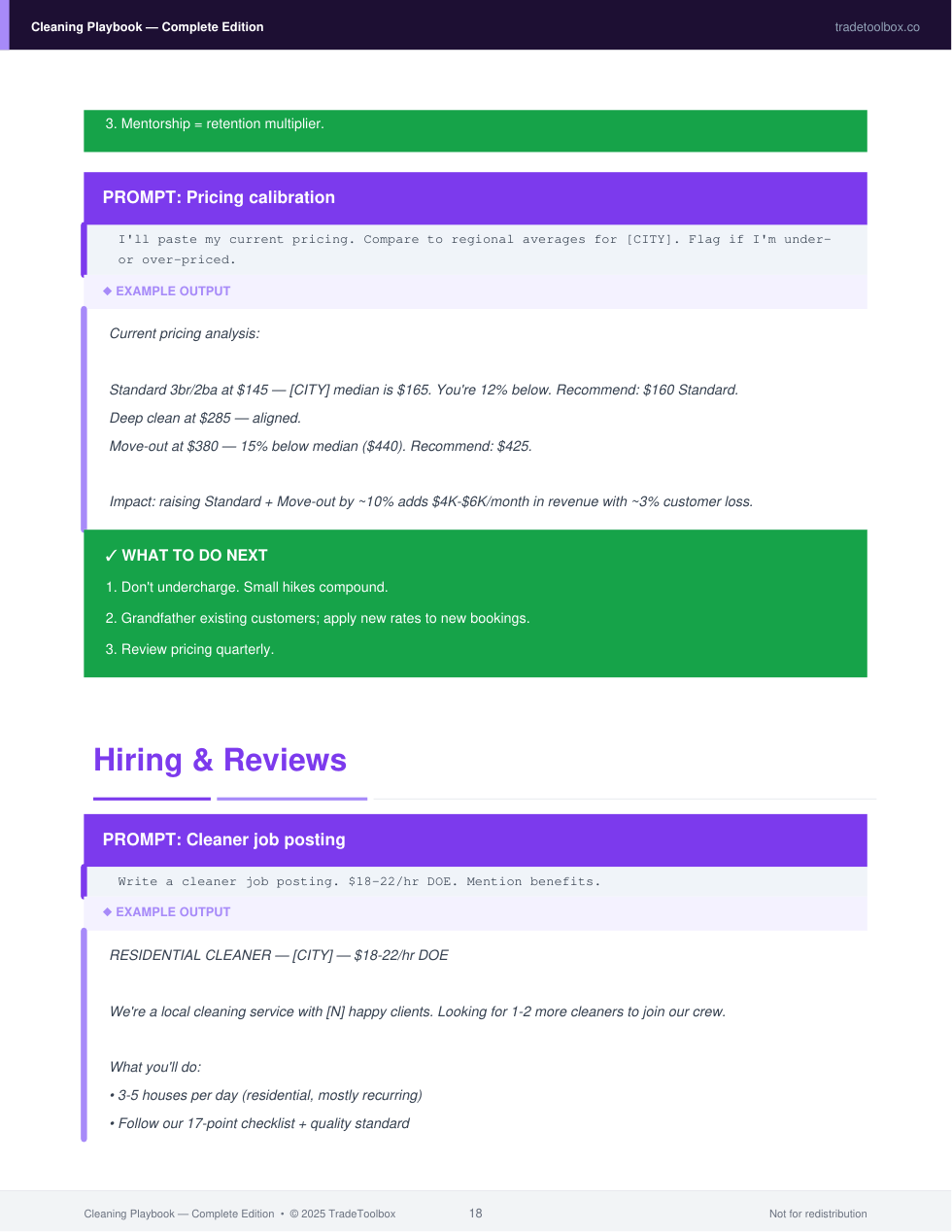 Another page from the Cleaning Complete Playbook