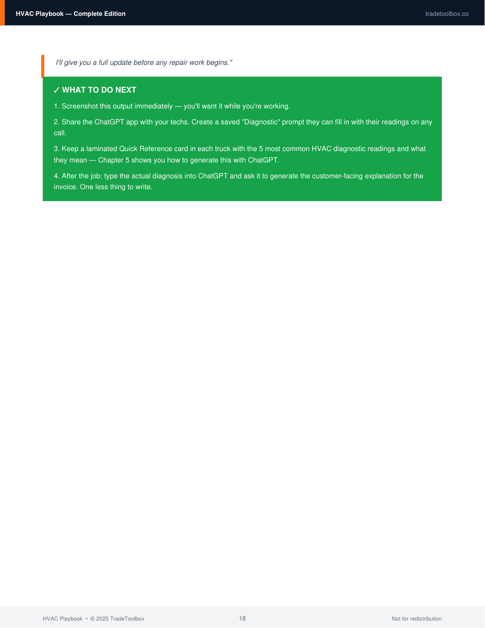 Another page from the HVAC Complete Playbook