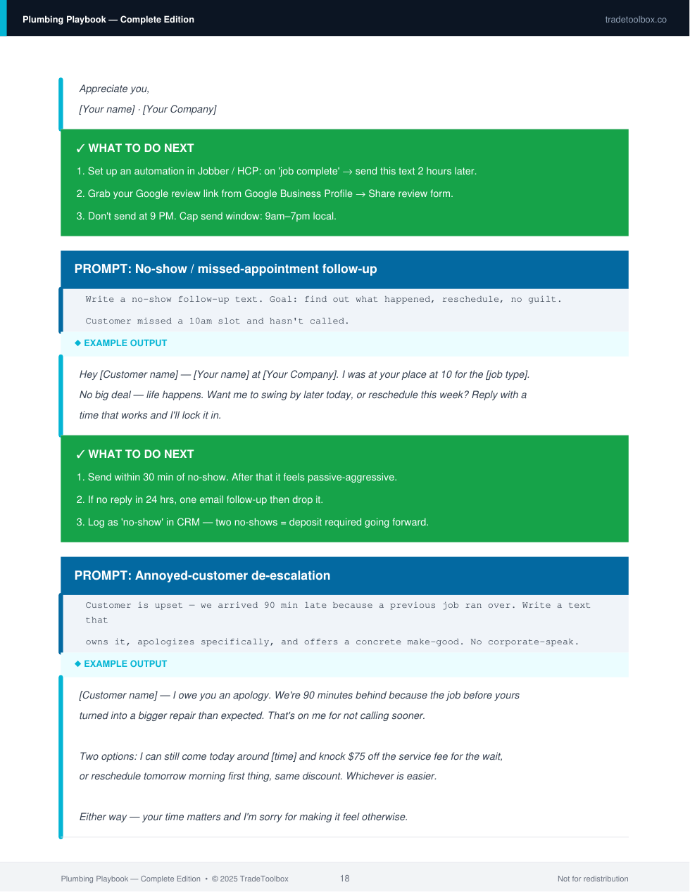Another page from the Plumbing Complete Playbook