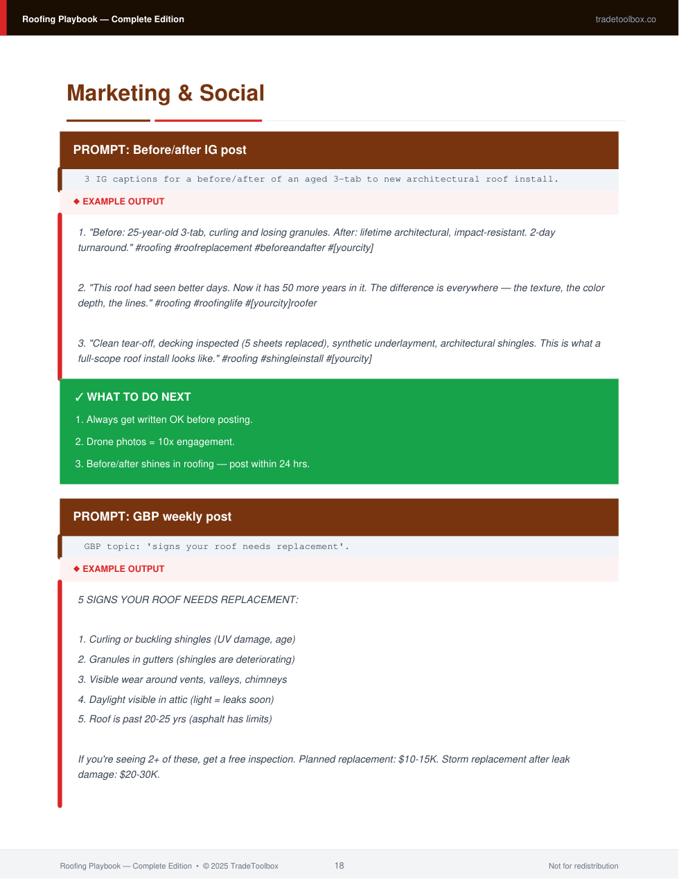 Another page from the Roofing Complete Playbook